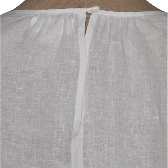 Velvet By G raham & Spencer Kassidy Woven Drop Waist White Linen Dress  Size S - Picture 6 of 12